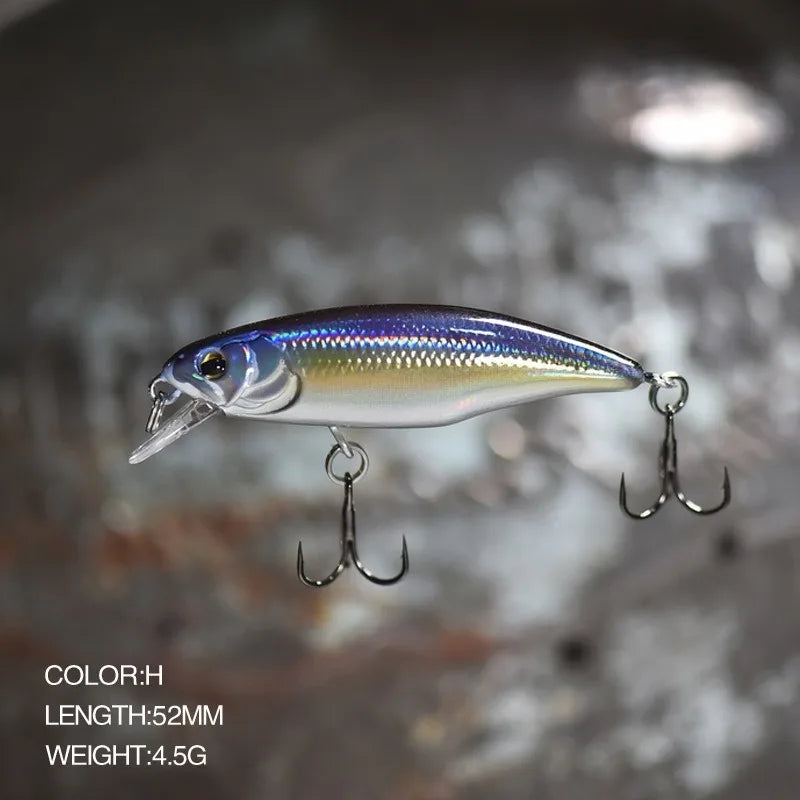 1 Pcs Small Lures for Minnow Fishing Lure Japanese Style Bait 4.5g 52mm Slowly Sinking Minnow Mini Hard Bait for Perch Trout