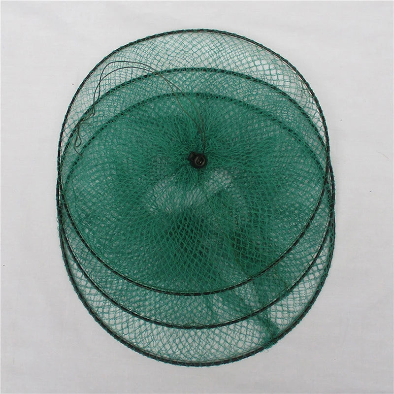 1pcs Folding Telescoping Quick-drying Nylon Mesh Fishing Basket Dip Nets Shrimp Cage Outdoor Fishing Tackle Gear For Fish J5A2