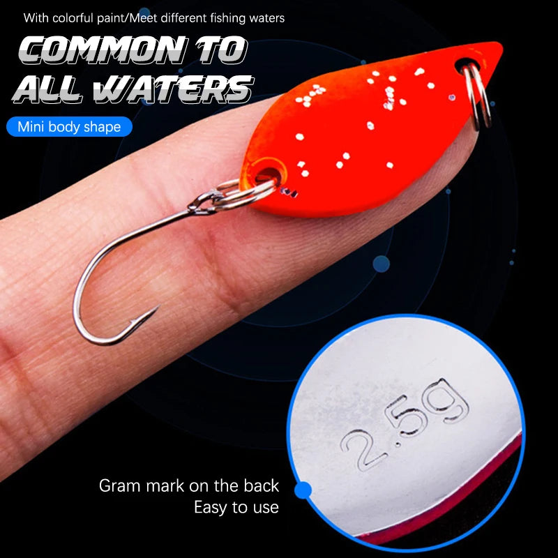 2.5g 3.5g 5.5g Spinner Spoon Fishing Lure Metal Rotating Sequins Wobbler Treble Hook Artificial Bait Carp Bass Pesca Tackle