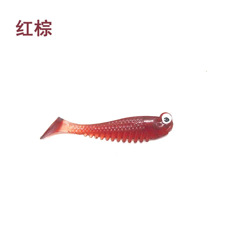 5pcs/bag 5cm 1.3g Luminescence Soft Lure Realistic T Tail Fish Imitation Bait for Fishing Tackle Gear Night Fishing Sea River