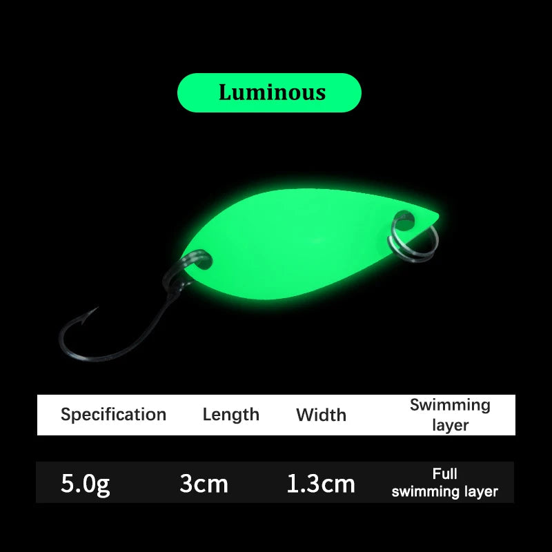 2.5g 3.5g 5.5g Spinner Spoon Fishing Lure Metal Rotating Sequins Wobbler Treble Hook Artificial Bait Carp Bass Pesca Tackle