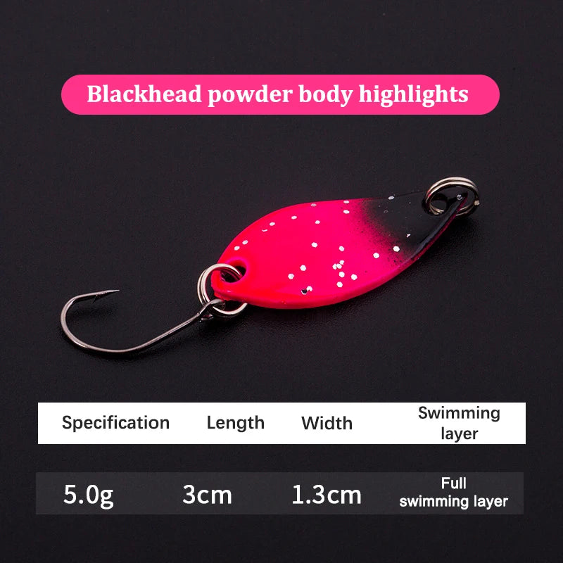 2.5g 3.5g 5.5g Spinner Spoon Fishing Lure Metal Rotating Sequins Wobbler Treble Hook Artificial Bait Carp Bass Pesca Tackle
