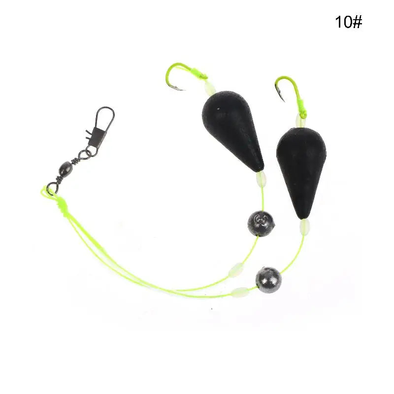 1Pcs Exceptional Bottom Reversed Twin Hook Fishing Bobber Set Perfect for Sea and River Angling