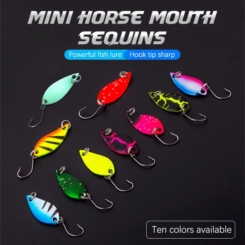2.5g 3.5g 5.5g Spinner Spoon Fishing Lure Metal Rotating Sequins Wobbler Treble Hook Artificial Bait Carp Bass Pesca Tackle