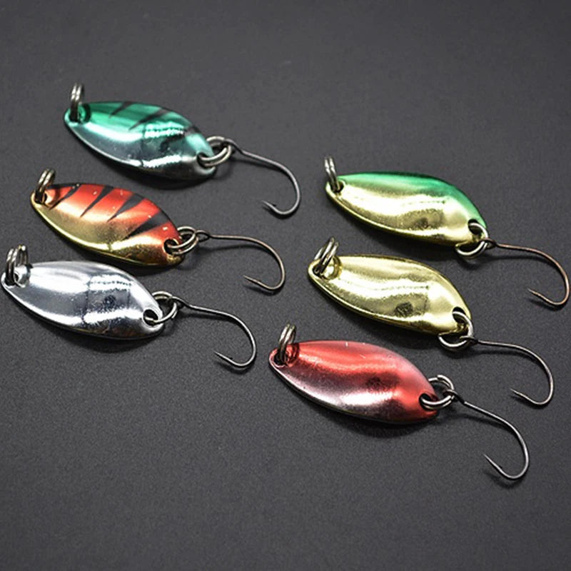 2.5g 3.5g 5.5g Spinner Spoon Fishing Lure Metal Rotating Sequins Wobbler Treble Hook Artificial Bait Carp Bass Pesca Tackle