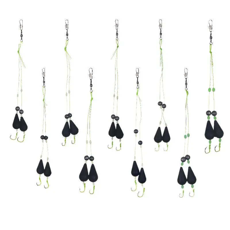 1Pcs Exceptional Bottom Reversed Twin Hook Fishing Bobber Set Perfect for Sea and River Angling