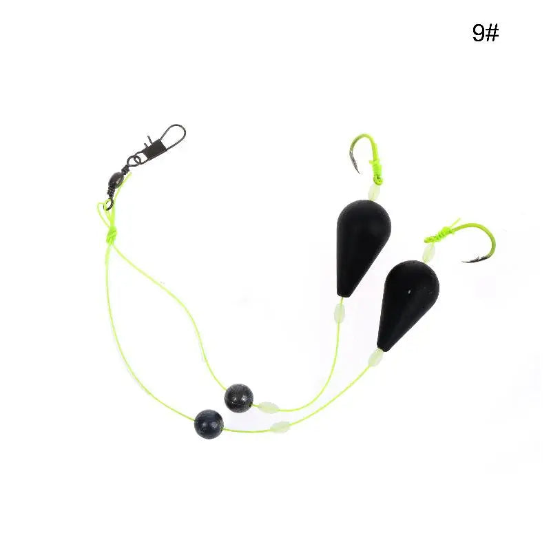 1Pcs Exceptional Bottom Reversed Twin Hook Fishing Bobber Set Perfect for Sea and River Angling