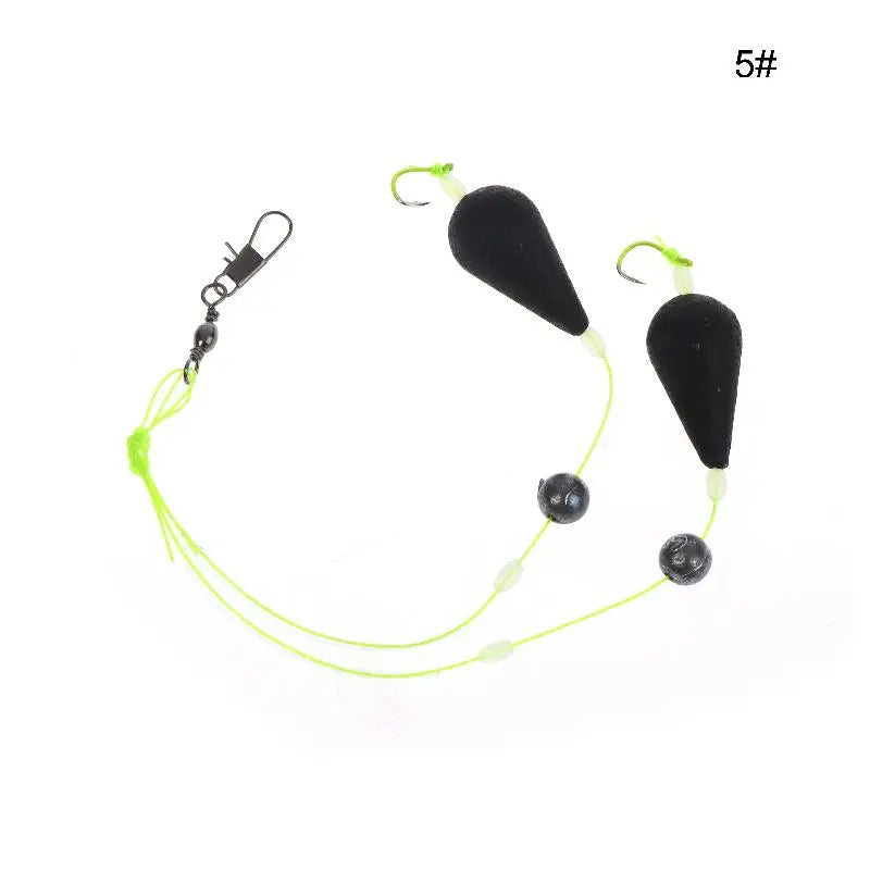 1Pcs Exceptional Bottom Reversed Twin Hook Fishing Bobber Set Perfect for Sea and River Angling