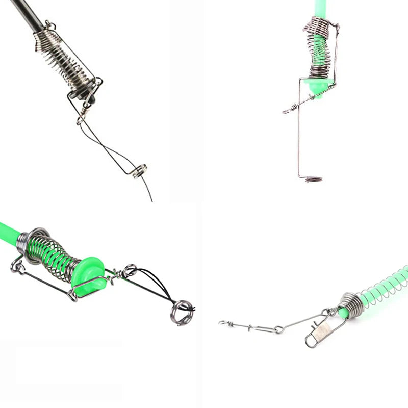 Automatic Fishing Spring Fish Hook Trigger Stainless Steel Bait Catch Fish Automatically Fish Trap Fishing Accessory Tackle FVIP