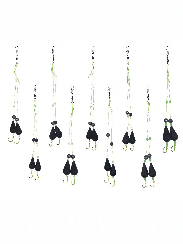 1Pcs Exceptional Bottom Reversed Twin Hook Fishing Bobber Set Perfect for Sea and River Angling