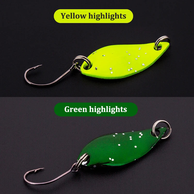 2.5g 3.5g 5.5g Spinner Spoon Fishing Lure Metal Rotating Sequins Wobbler Treble Hook Artificial Bait Carp Bass Pesca Tackle