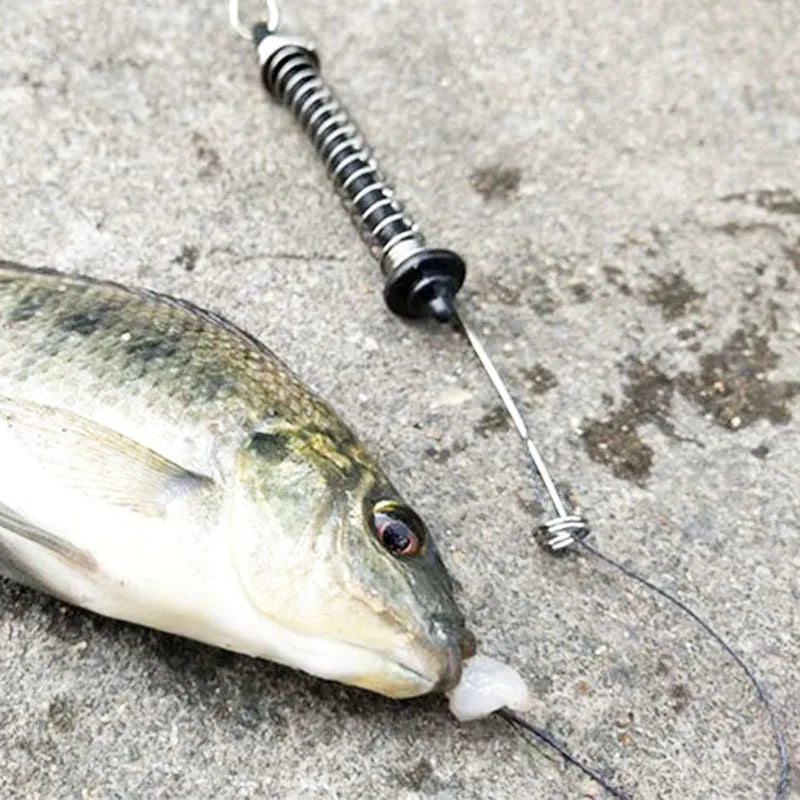Automatic Fishing Spring Fish Hook Trigger Stainless Steel Bait Catch Fish Automatically Fish Trap Fishing Accessory Tackle FVIP