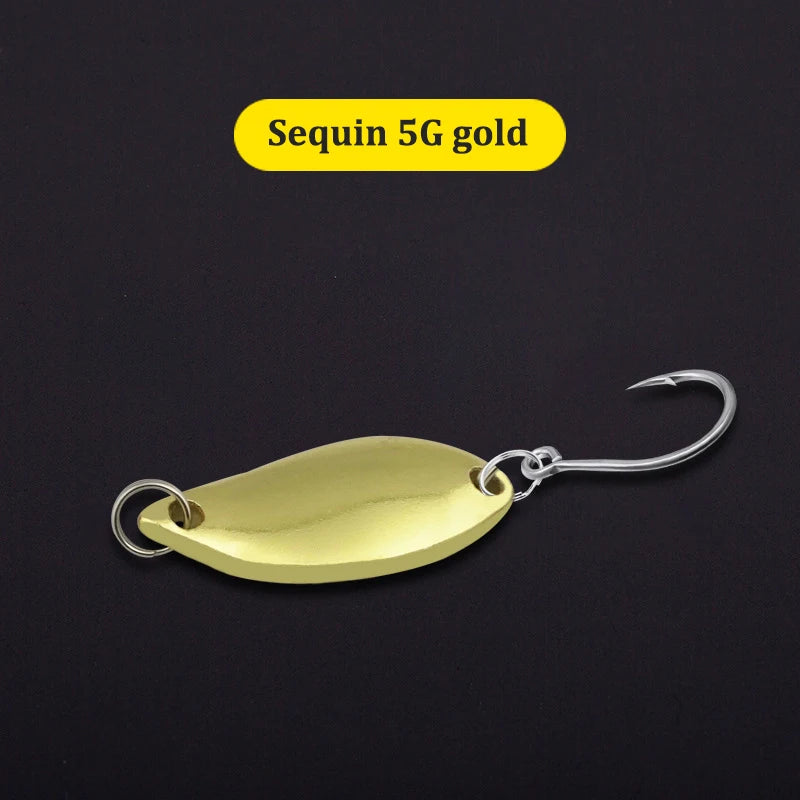 2.5g 3.5g 5.5g Spinner Spoon Fishing Lure Metal Rotating Sequins Wobbler Treble Hook Artificial Bait Carp Bass Pesca Tackle