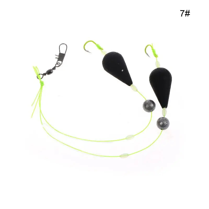 1Pcs Exceptional Bottom Reversed Twin Hook Fishing Bobber Set Perfect for Sea and River Angling