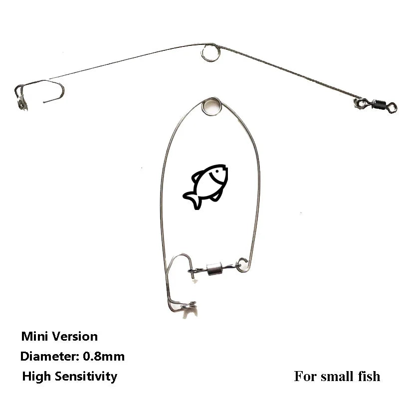 Automatic Fishing Spring Fish Hook Trigger Stainless Steel Bait Catch Fish Automatically Fish Trap Fishing Accessory Tackle FVIP