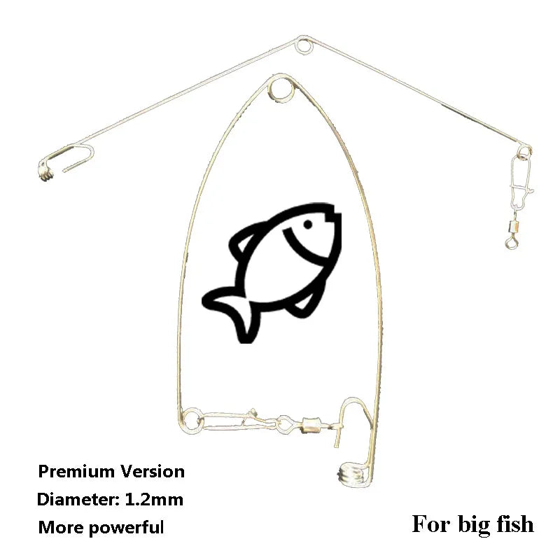 Automatic Fishing Spring Fish Hook Trigger Stainless Steel Bait Catch Fish Automatically Fish Trap Fishing Accessory Tackle FVIP