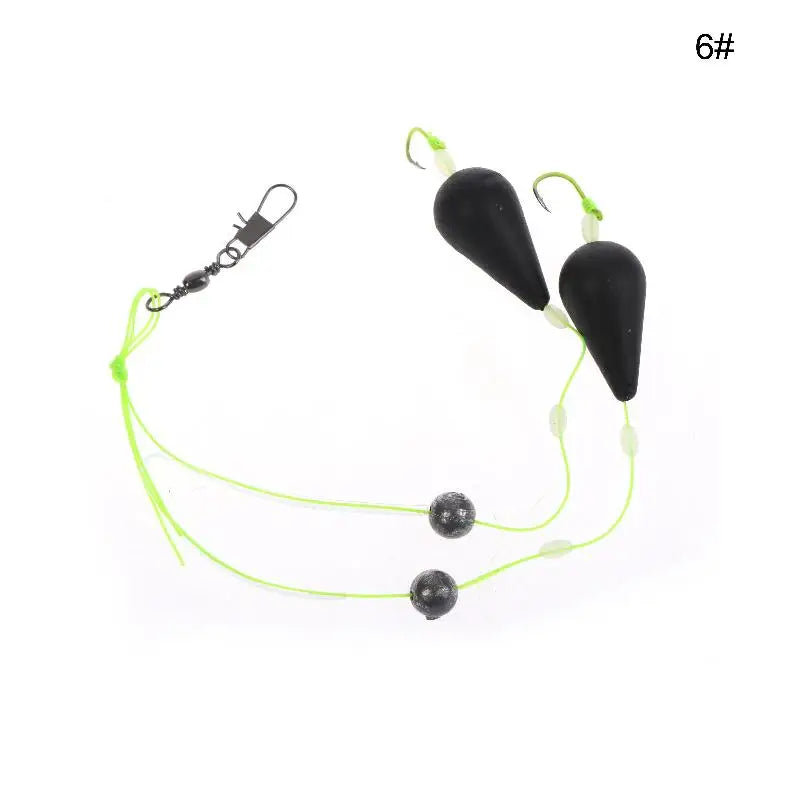 1Pcs Exceptional Bottom Reversed Twin Hook Fishing Bobber Set Perfect for Sea and River Angling