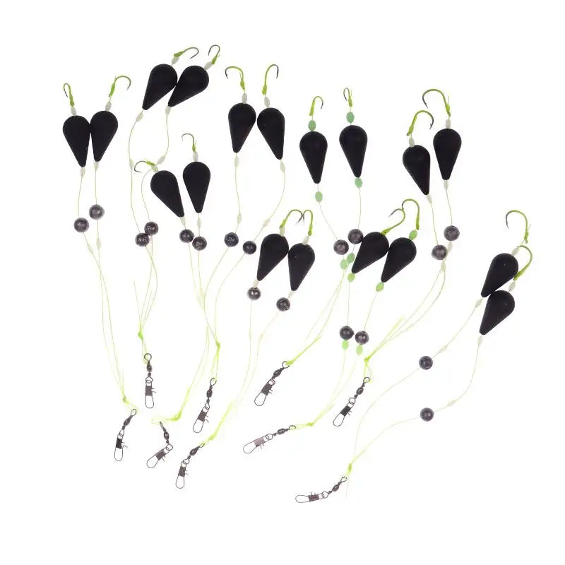 1Pcs Exceptional Bottom Reversed Twin Hook Fishing Bobber Set Perfect for Sea and River Angling