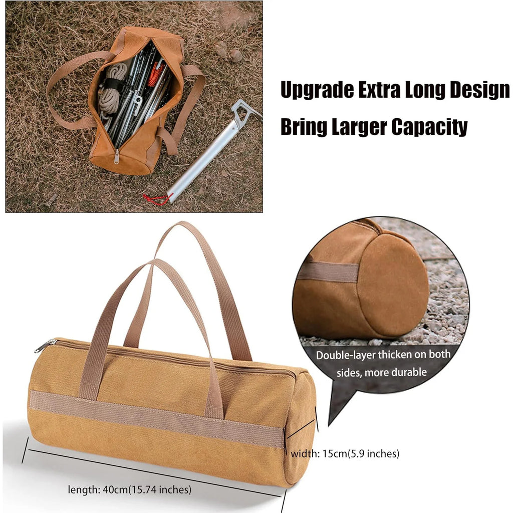 2026 New Travel Essential Camping Kit Cylinder Handheld Nail Bag Portable Organizing Bag Tent Nail Storage Bag