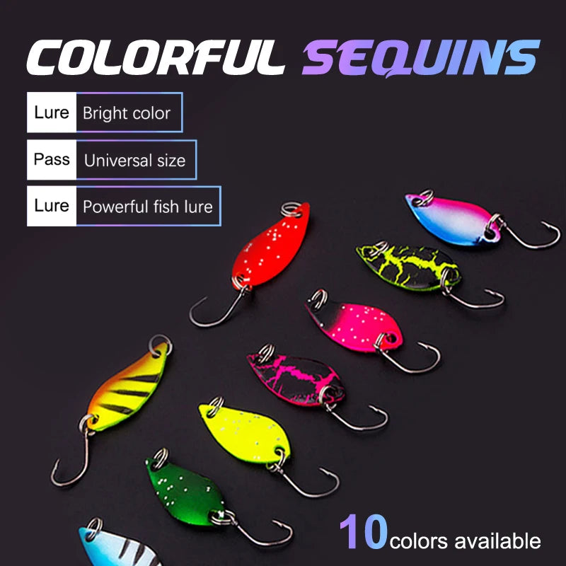 2.5g 3.5g 5.5g Spinner Spoon Fishing Lure Metal Rotating Sequins Wobbler Treble Hook Artificial Bait Carp Bass Pesca Tackle