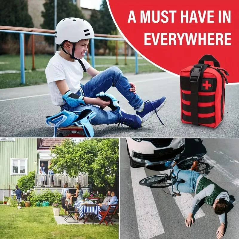 379pcs Camping First Aid Kit Portable Emergency Bag,Survival Carry-On for Outdoor Activities, Camping, Hunting, Hiking