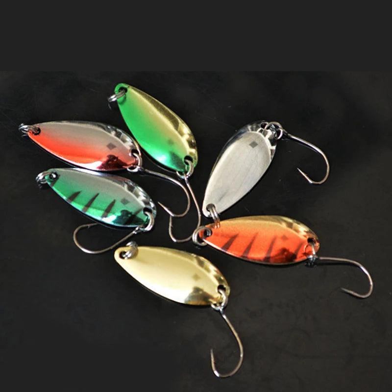 2.5g 3.5g 5.5g Spinner Spoon Fishing Lure Metal Rotating Sequins Wobbler Treble Hook Artificial Bait Carp Bass Pesca Tackle