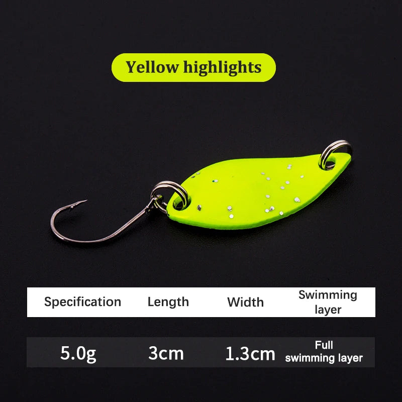 2.5g 3.5g 5.5g Spinner Spoon Fishing Lure Metal Rotating Sequins Wobbler Treble Hook Artificial Bait Carp Bass Pesca Tackle
