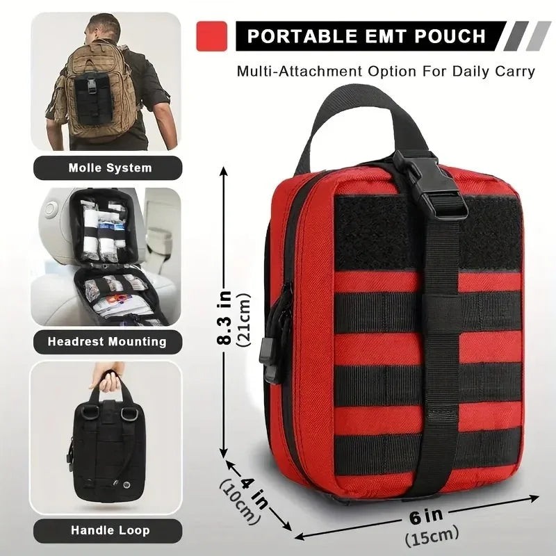 379pcs Camping First Aid Kit Portable Emergency Bag,Survival Carry-On for Outdoor Activities, Camping, Hunting, Hiking
