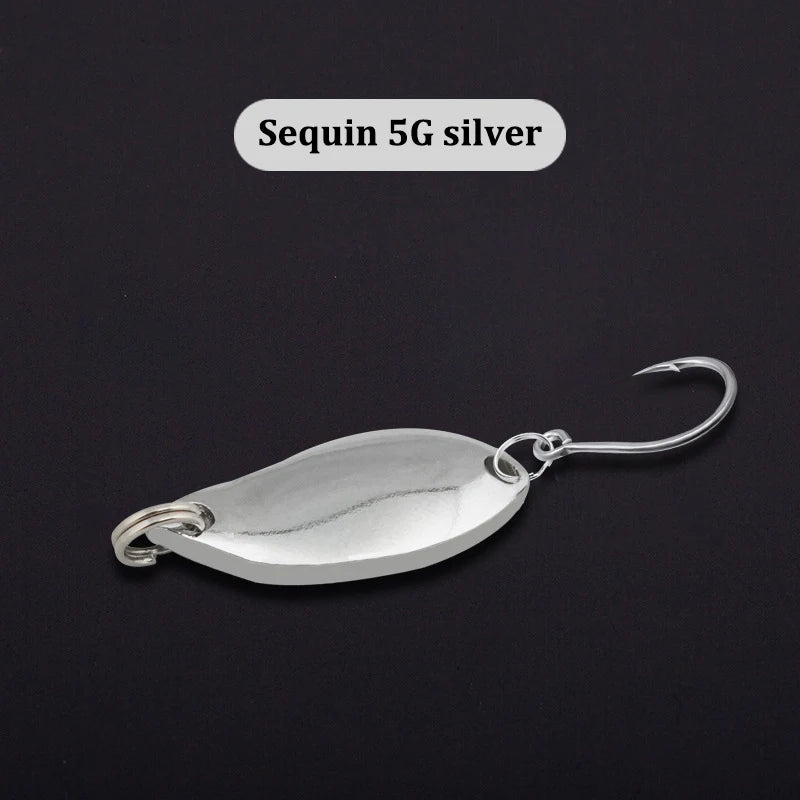 2.5g 3.5g 5.5g Spinner Spoon Fishing Lure Metal Rotating Sequins Wobbler Treble Hook Artificial Bait Carp Bass Pesca Tackle