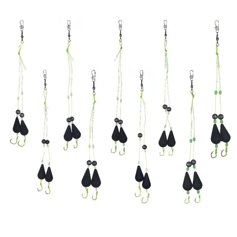 1Pcs Exceptional Bottom Reversed Twin Hook Fishing Bobber Set Perfect for Sea and River Angling