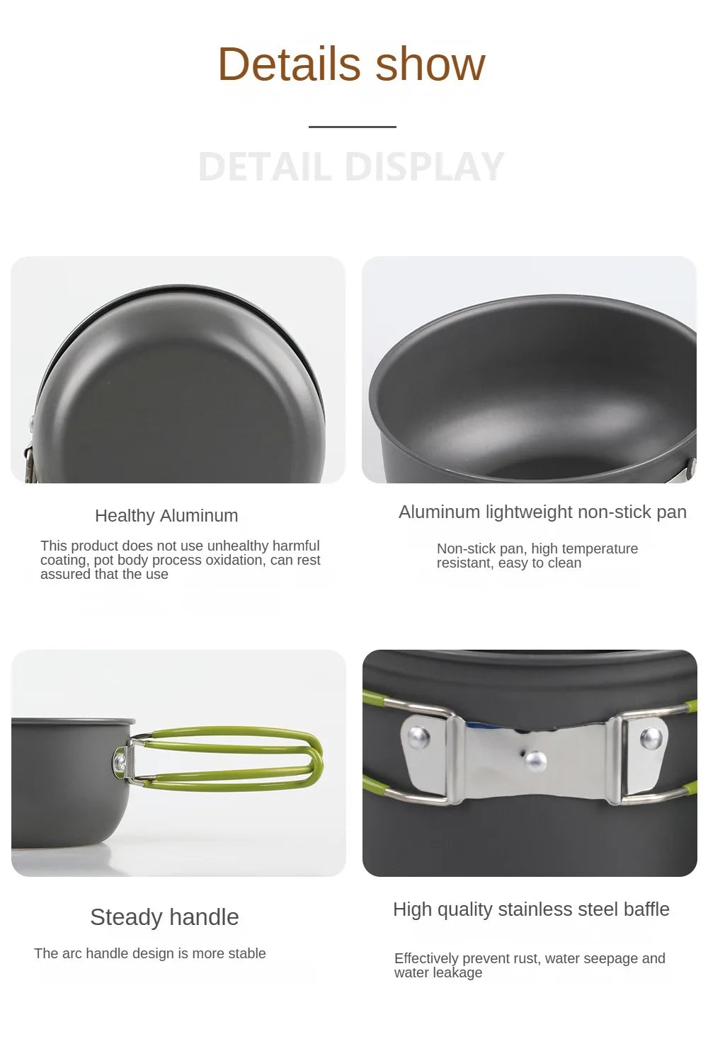 Camping Tableware Kit Outdoor Cookware Set Portable Pot Bowl Hiking Picnic Fishing Cooking Utensils Equipment Kitchen Supplies