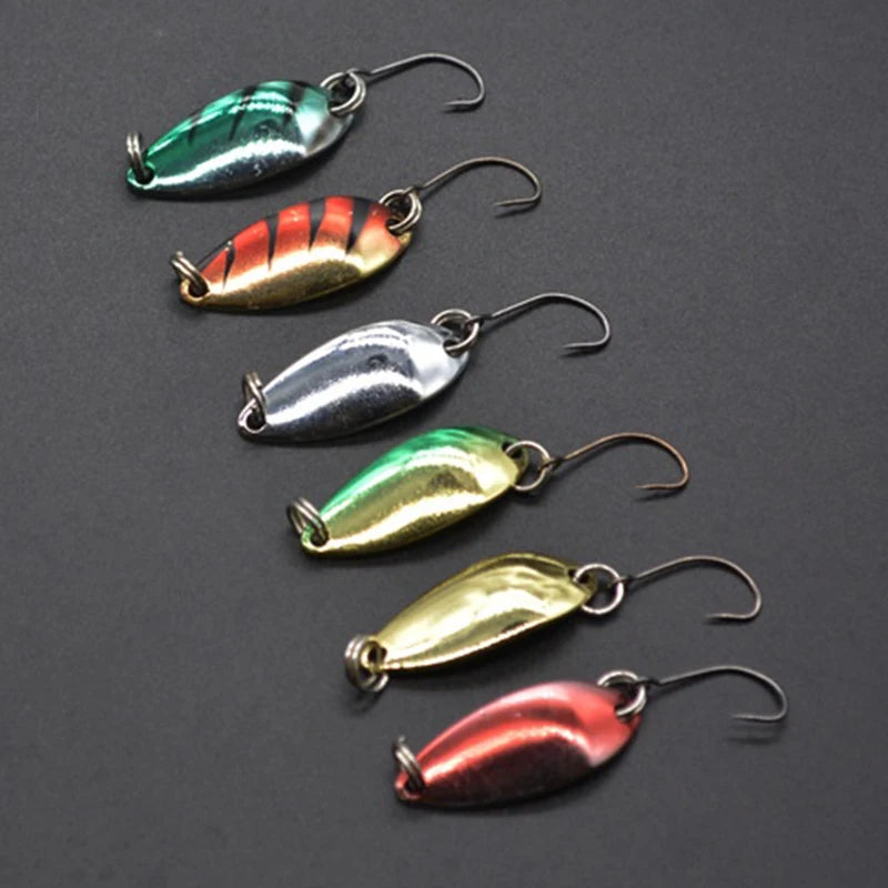 2.5g 3.5g 5.5g Spinner Spoon Fishing Lure Metal Rotating Sequins Wobbler Treble Hook Artificial Bait Carp Bass Pesca Tackle