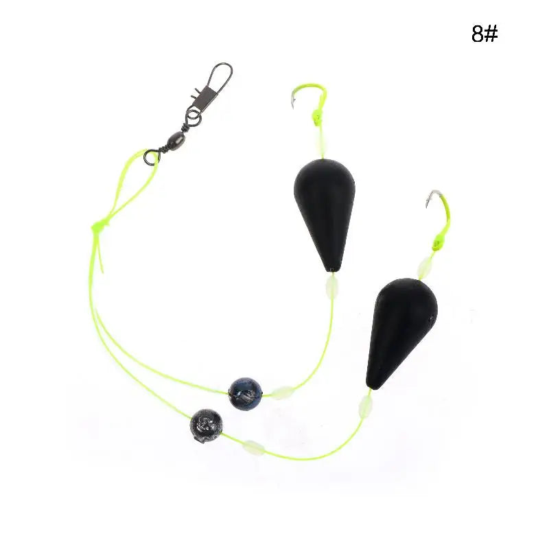 1Pcs Exceptional Bottom Reversed Twin Hook Fishing Bobber Set Perfect for Sea and River Angling