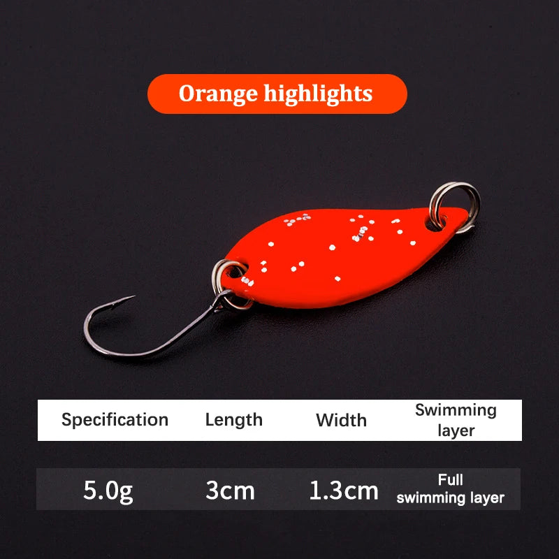 2.5g 3.5g 5.5g Spinner Spoon Fishing Lure Metal Rotating Sequins Wobbler Treble Hook Artificial Bait Carp Bass Pesca Tackle