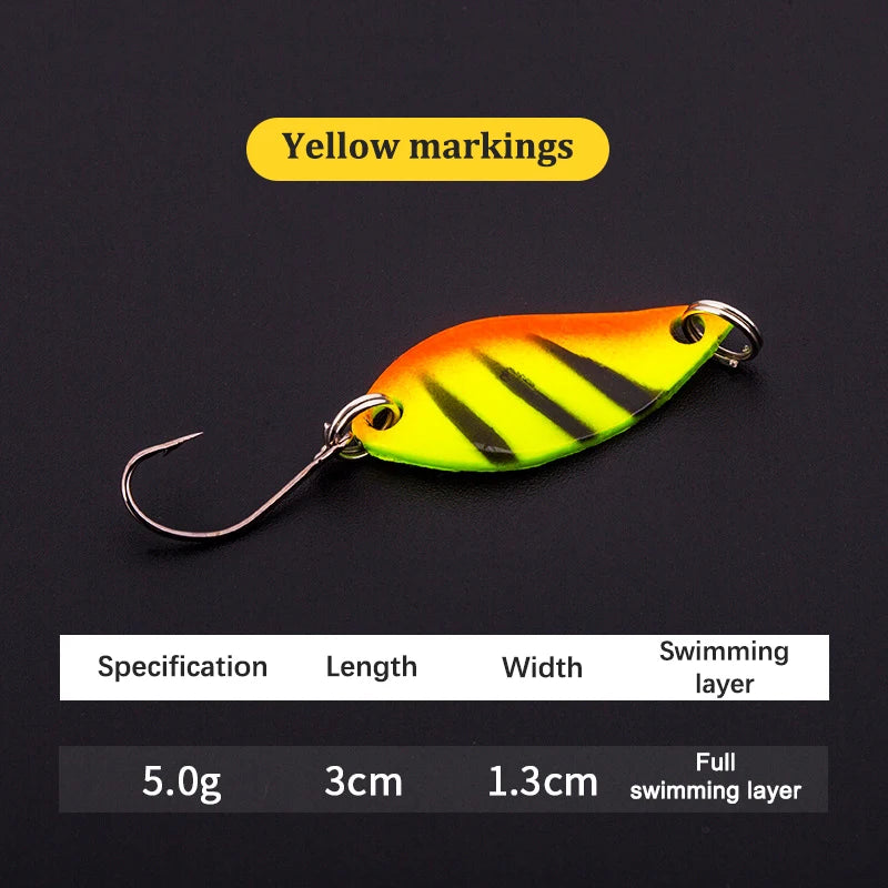 2.5g 3.5g 5.5g Spinner Spoon Fishing Lure Metal Rotating Sequins Wobbler Treble Hook Artificial Bait Carp Bass Pesca Tackle