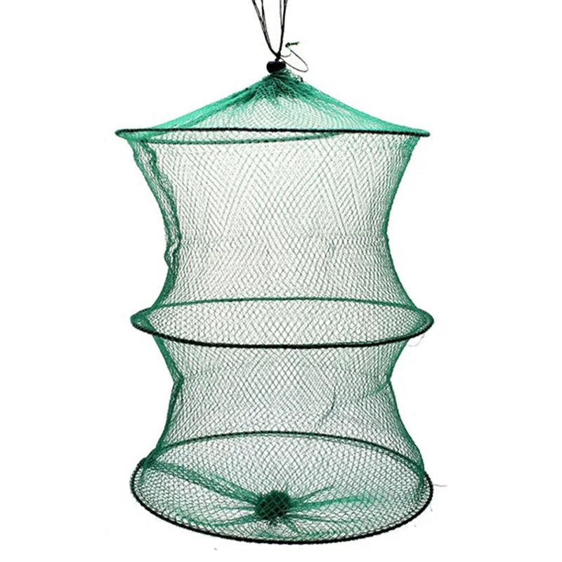1pcs Folding Telescoping Quick-drying Nylon Mesh Fishing Basket Dip Nets Shrimp Cage Outdoor Fishing Tackle Gear For Fish J5A2