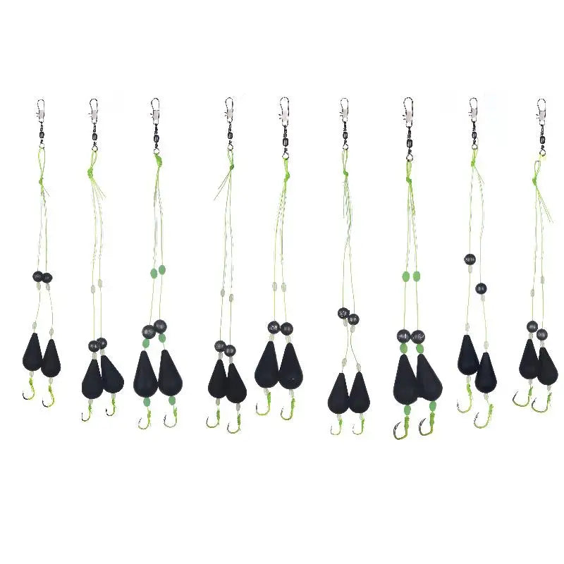 1Pcs Exceptional Bottom Reversed Twin Hook Fishing Bobber Set Perfect for Sea and River Angling