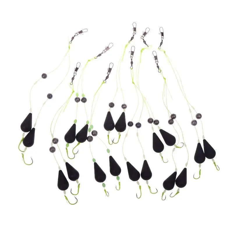 1Pcs Exceptional Bottom Reversed Twin Hook Fishing Bobber Set Perfect for Sea and River Angling