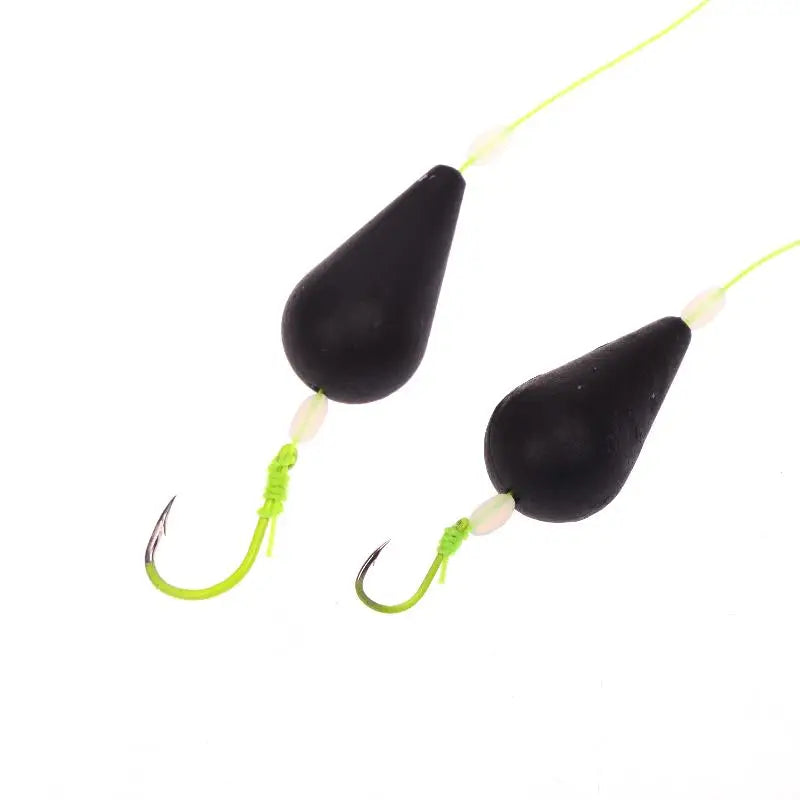 1Pcs Exceptional Bottom Reversed Twin Hook Fishing Bobber Set Perfect for Sea and River Angling