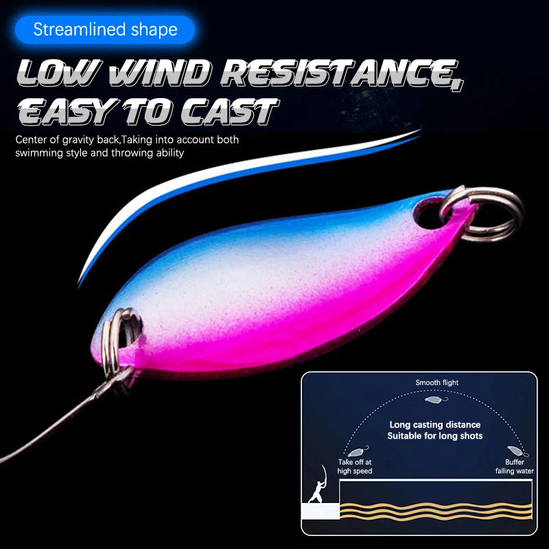 2.5g 3.5g 5.5g Spinner Spoon Fishing Lure Metal Rotating Sequins Wobbler Treble Hook Artificial Bait Carp Bass Pesca Tackle