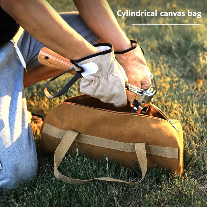 2026 New Travel Essential Camping Kit Cylinder Handheld Nail Bag Portable Organizing Bag Tent Nail Storage Bag