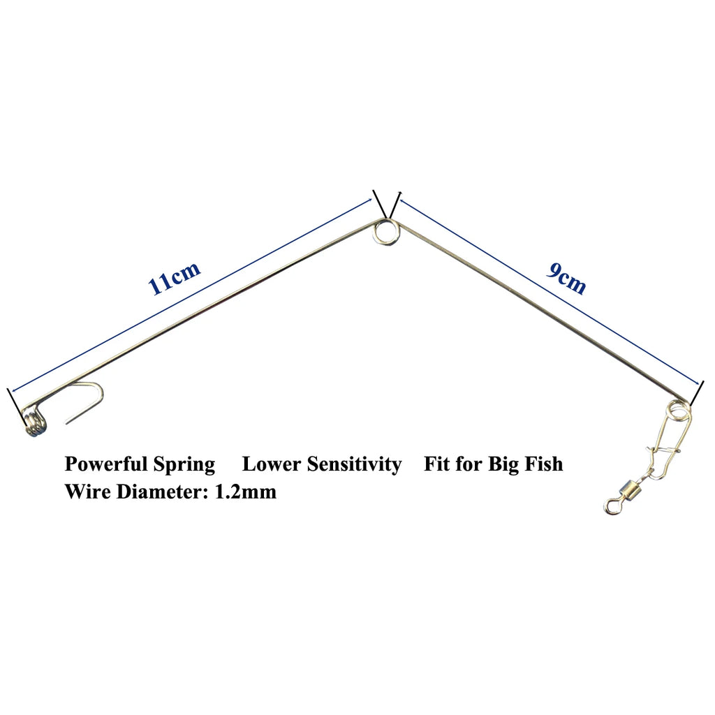 Automatic Fishing Spring Fish Hook Trigger Stainless Steel Bait Catch Fish Automatically Fish Trap Fishing Accessory Tackle FVIP
