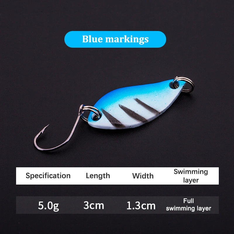 2.5g 3.5g 5.5g Spinner Spoon Fishing Lure Metal Rotating Sequins Wobbler Treble Hook Artificial Bait Carp Bass Pesca Tackle