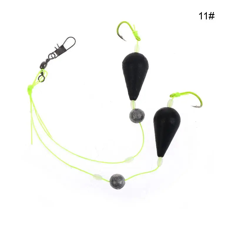 1Pcs Exceptional Bottom Reversed Twin Hook Fishing Bobber Set Perfect for Sea and River Angling