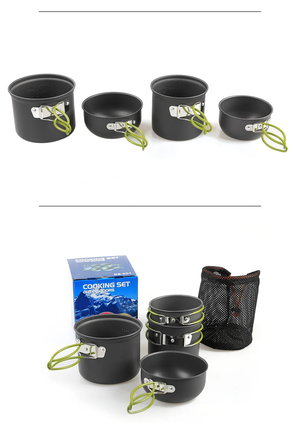 Camping Tableware Kit Outdoor Cookware Set Portable Pot Bowl Hiking Picnic Fishing Cooking Utensils Equipment Kitchen Supplies
