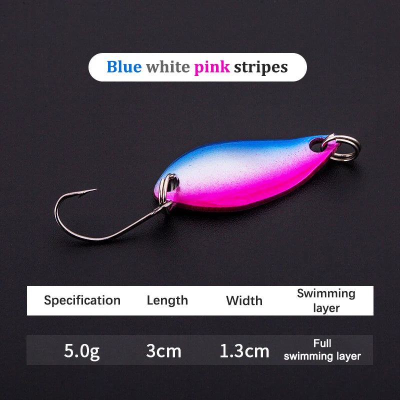 2.5g 3.5g 5.5g Spinner Spoon Fishing Lure Metal Rotating Sequins Wobbler Treble Hook Artificial Bait Carp Bass Pesca Tackle