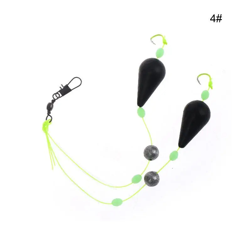 1Pcs Exceptional Bottom Reversed Twin Hook Fishing Bobber Set Perfect for Sea and River Angling
