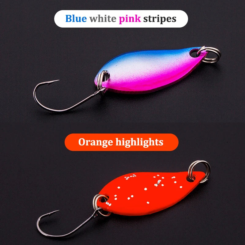 2.5g 3.5g 5.5g Spinner Spoon Fishing Lure Metal Rotating Sequins Wobbler Treble Hook Artificial Bait Carp Bass Pesca Tackle