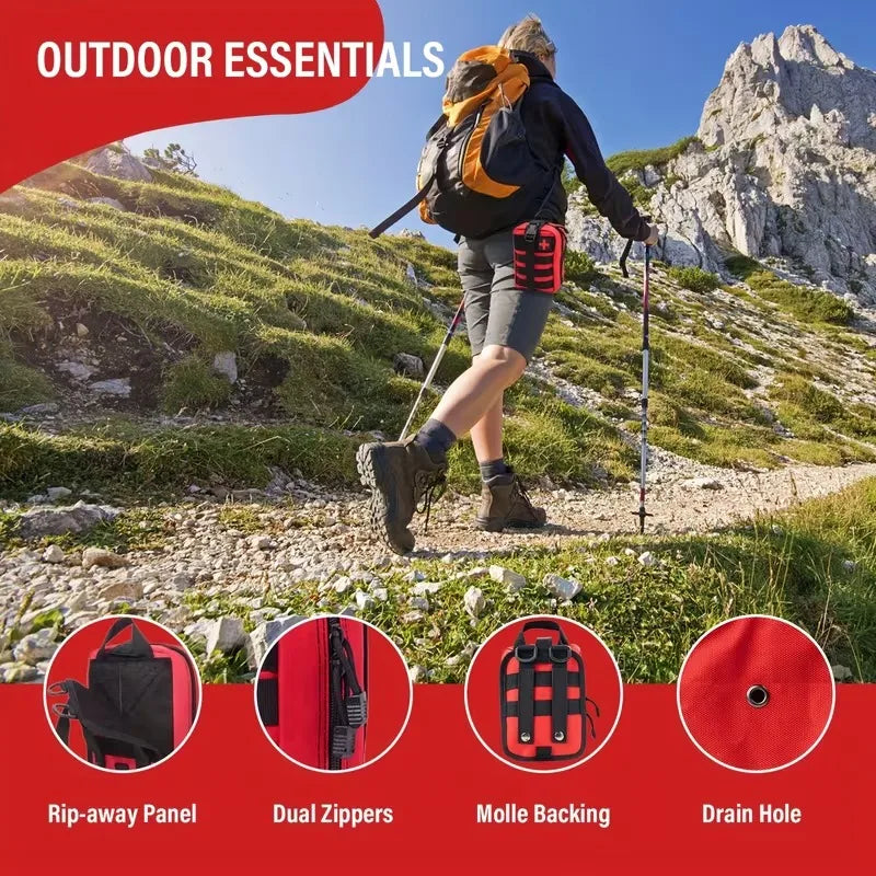 379pcs Camping First Aid Kit Portable Emergency Bag,Survival Carry-On for Outdoor Activities, Camping, Hunting, Hiking