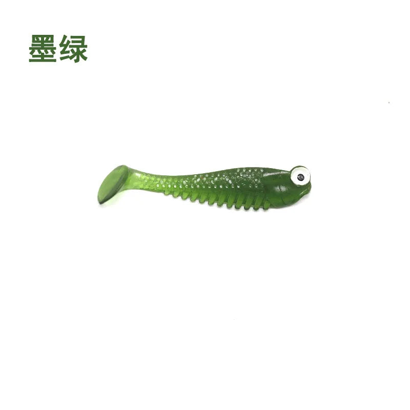 5pcs/bag 5cm 1.3g Luminescence Soft Lure Realistic T Tail Fish Imitation Bait for Fishing Tackle Gear Night Fishing Sea River